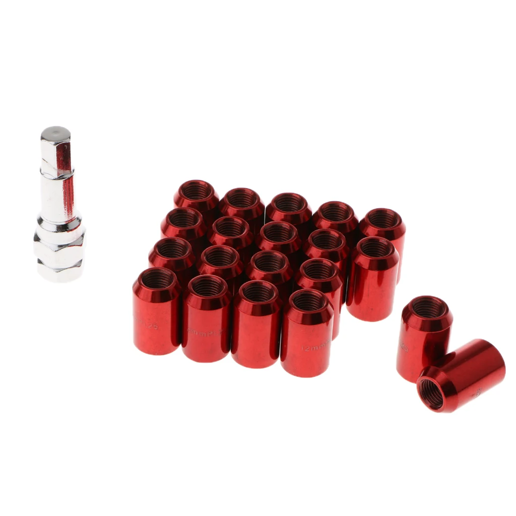 Red 20 штук авто обода колеса гоночные гайки 31 мм с замком m12x1.25 мм - Цвет: Red