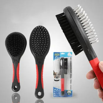 

Pet Comb with Protection Point Pet Comb Black Handle Red Sealant Pretty Hair Pet Two-Sided Comb Beauty Grooming Tool