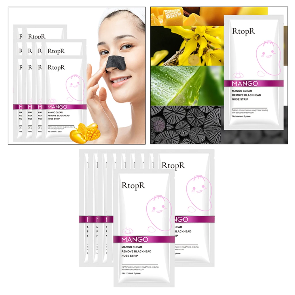 10pcs Blackhead Remover Nose Oil-control Mask Peel Off for Face Nose Acne Treatment Deep Cleansing Face Mask Skin Care