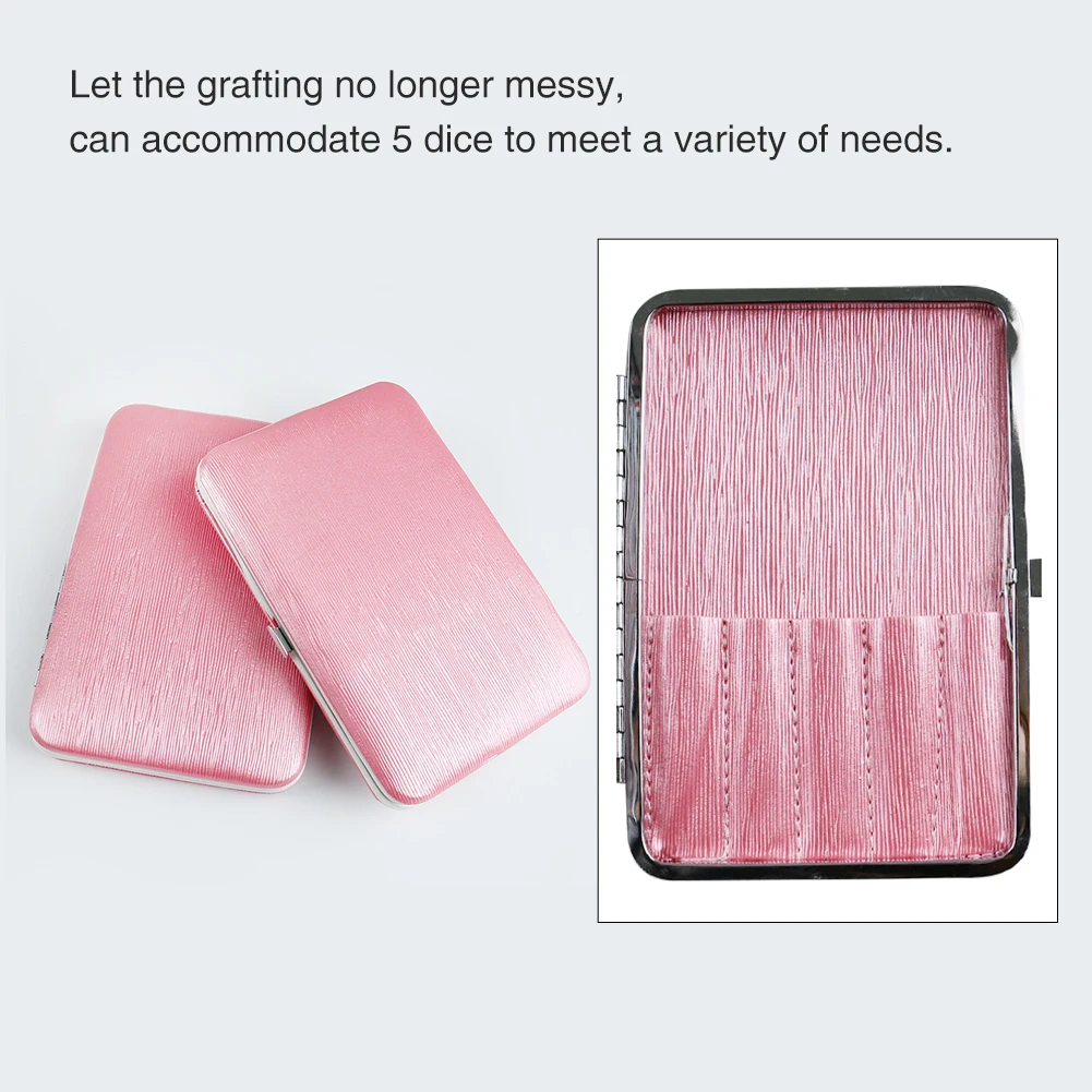 

PU Leather Individual Storage Case Grafting Wear Resistant With Mirror Make Up Eyelash Tweezers Box Professional Accessories