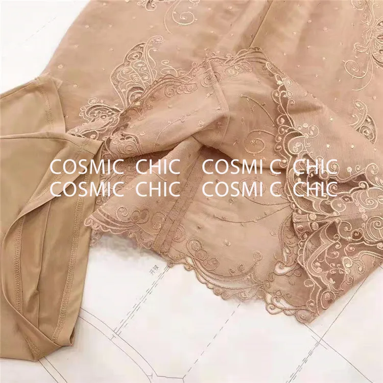 Cosmicchic высококачественное элегантное винтажное платье-миди с вышивкой и длинным рукавом-фонариком