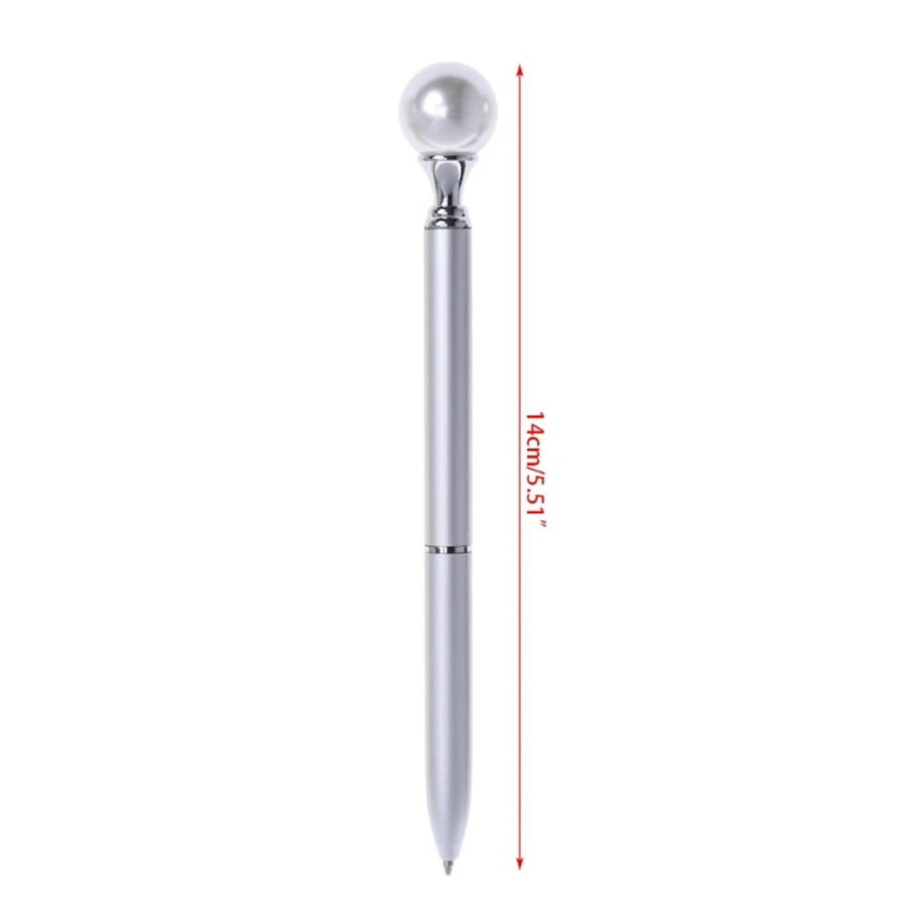 Large Pearl Decor Metal Ballpoint Pen 0.7mm Black Refill Office School Stationery Supplies Ballpen Gifts