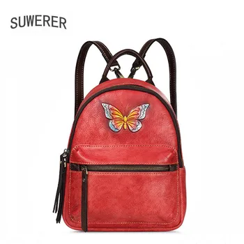 

SUWERER backpack women Genuine Leather bag designer bags famous brand women bags 2020 new cowhide women backpack