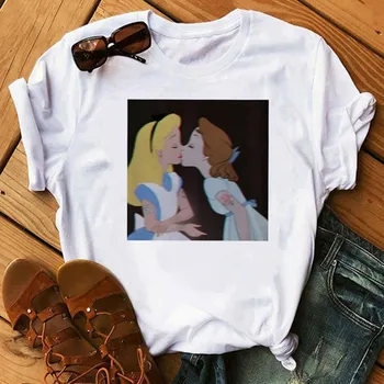 

Women Harajuku Lesbian Princess T Shirt Lgbt Love Wins T Shirt Ullzang Funny Cartoon T-shirt Female Spoof Personality Tee Tops