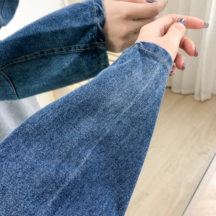 Толстовка с капюшоном для беременных женщин в послеродовом джинсовом стиле