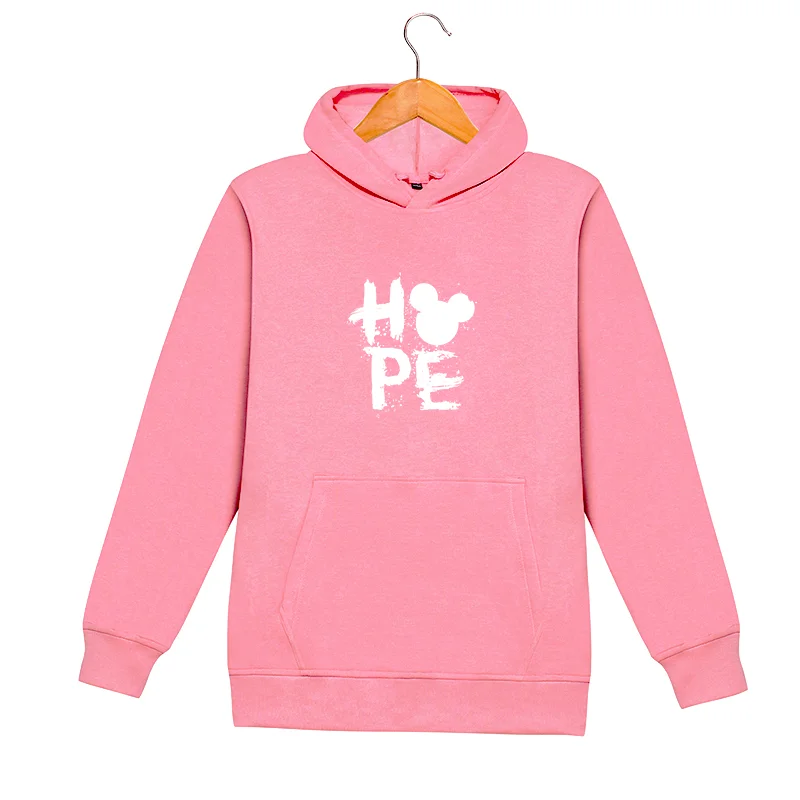 

Women Fleece Mickey Hoodie Hip Hop Sweatshirts Winter Fashion Casual Plus Size Female Warm Pocket Hooded Kpop Pullovers Top