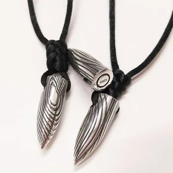 

Vintage Sterling Silver Digital Bullet Pendant Necklace Silver Bullet Buckle Pendant For DIY menCreative Unique necklace jewelry