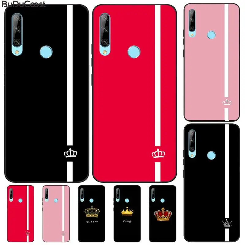 

Manton Couple Crown Crown Queen Soft Silicone Black Phone Case For Huawei Enjoy 7S 8 9E 7 8 9 10plus NOVA 6-5G 7 Pro se
