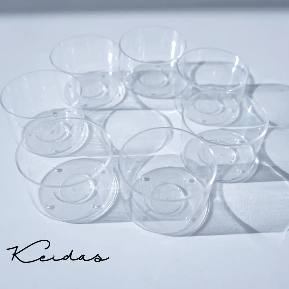 Round Shape Clear Polycarbonate Candle Containers for DIY  Candle Making 20PCS with wicks