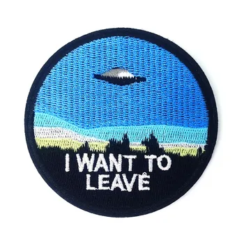 

Outer space X-Files I Want To Blieve UFO patch Iron On Embroidered Clothes Patches For Clothing Badges Stickers wholesale