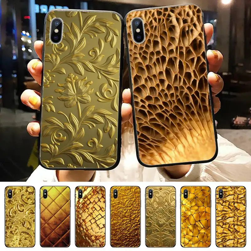 

Golden gold pattern printed flower Phone Case for iPhone 11 12 pro MINI XS MAX 8 7 6 6S Plus X 5S SE 2020 XR