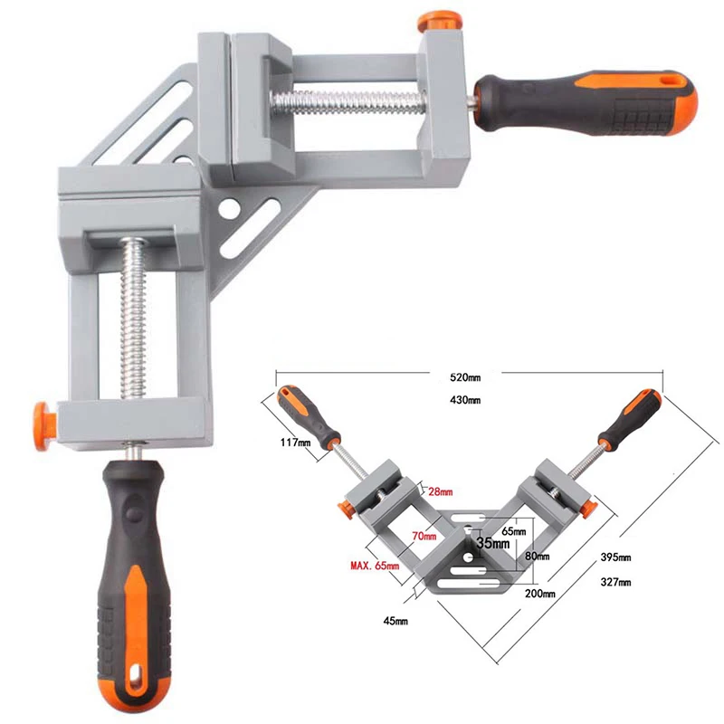 

Plastic Spraying Surface 2-Axis Welding Woodworking Clamp Clip Pliers Double Handle 90 Degree Right Angle Cemented Carbide