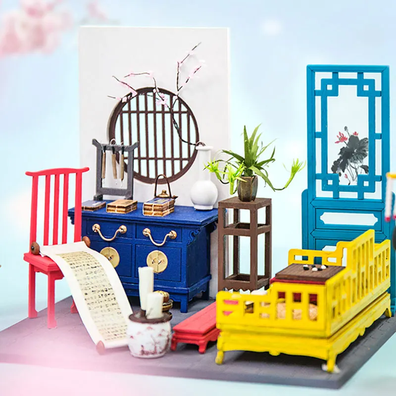 Деревянные игрушки для кукольного дома 3D Китайская древняя модель здания игрушка головоломка ручная работа сборка игры Дерево строительство подарок