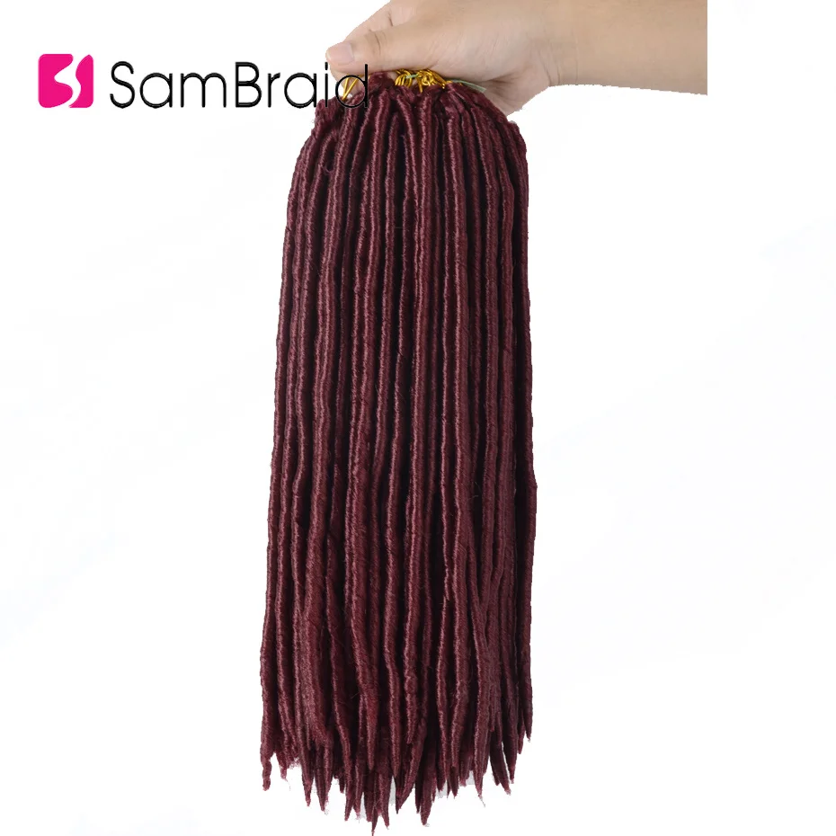 SAMBRAID крючком оплетка Faux locs синтетические волосы для наращивания оплетка 18 дюймов крючком волосы Омбре Brading волосы 20 прядей/упаковка