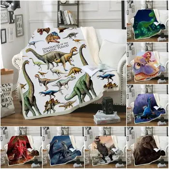 

Dinosaur Blanket Bedding Sheet Sofa Cover Throw Nap Blanket As Mat Travel Picnic Home For Adults Kids on Bed Crib Plane Cobertor