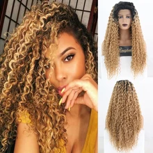 RONGDUOYI термостойкие кудрявые кружевные парики для женщин, длинные волосы из синтетического волокна, парик на кружеве Омбре, пепельный блондин, парик на шнурке для косплея