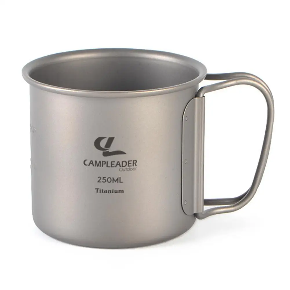 Gobelet Camping En Titane - 450ml Ou 750ml - Poignées Pliables - Ultraléger