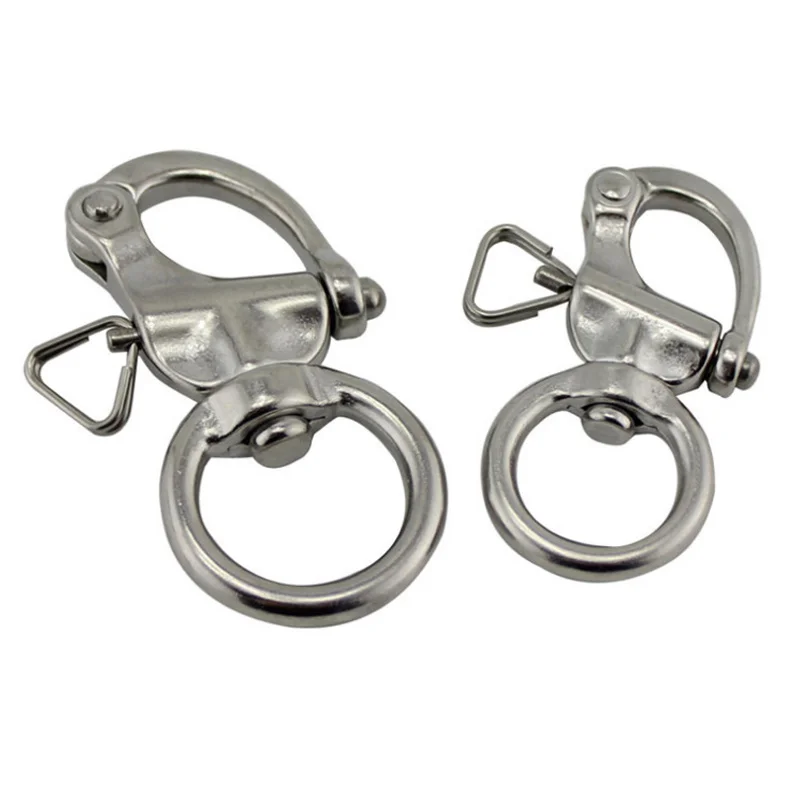Stainless Steel 316 Quick Release snap hook swivel Spring Shackle Ring Camera Strap Buckle carabiner hanging Metal hardware