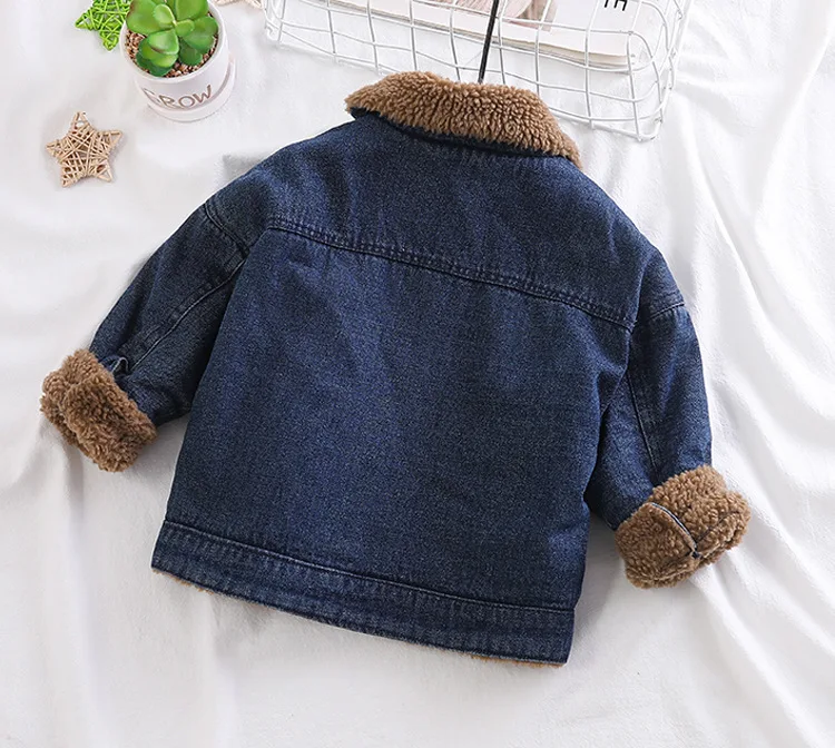 Toddler Boy Coat Autumn Winter Thicken Lambswool Denim Jackets for Boys Kids Clothing High Quality Casual Child Jackets