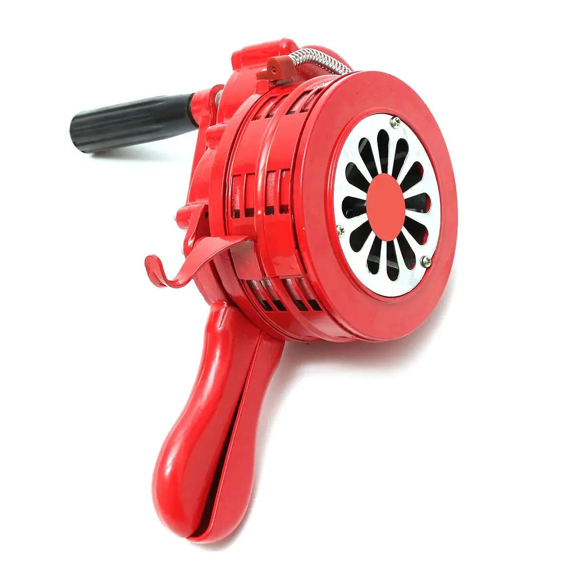 

4.5Inch Red Aluminium Alloy Handheld Manual Operated Security Alarm Air Raid Buzzer Portable Safety