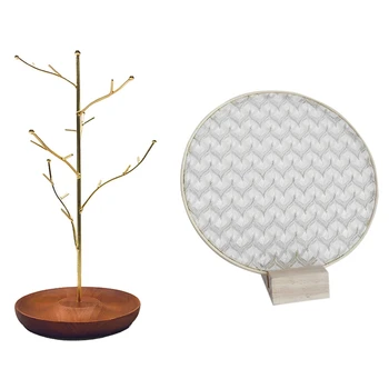 

1Pcs Lace Creative Earrings Frame Women Jewelry Frame & 1Pcs Tree Shape Jewelry Display Stand Earring Necklace