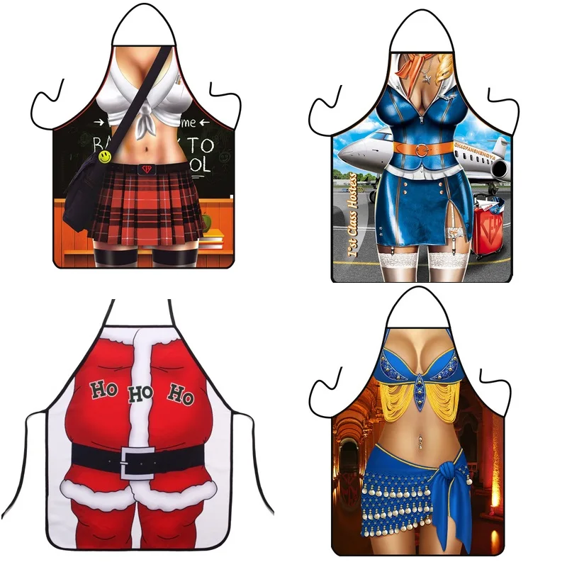 BBQ Cooking Kitchen Black Bib Aprons for Women Men Chef Gifts,1Pc Sexy Funny Novelty Naked Kitchen Cooking BBQ Party Apron