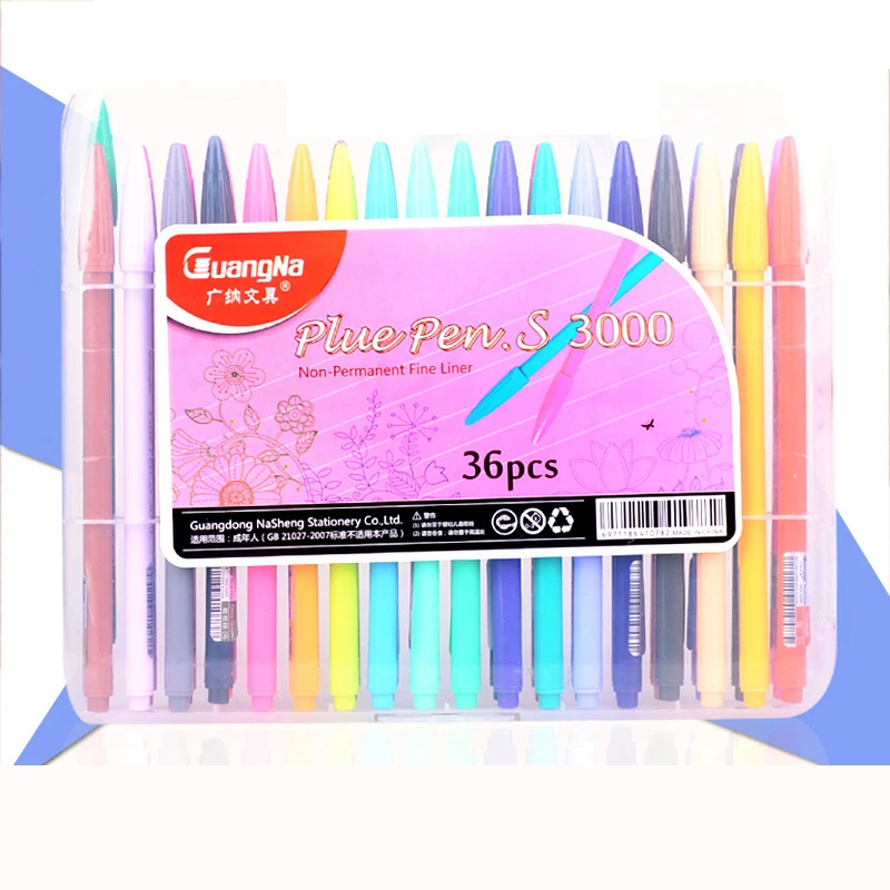 

1Pcs Art Marker Pen 36 Color Drawing Pens High Capacity Water-based Signing Pen Multifunction Hook Line Pens Children Paint Pen