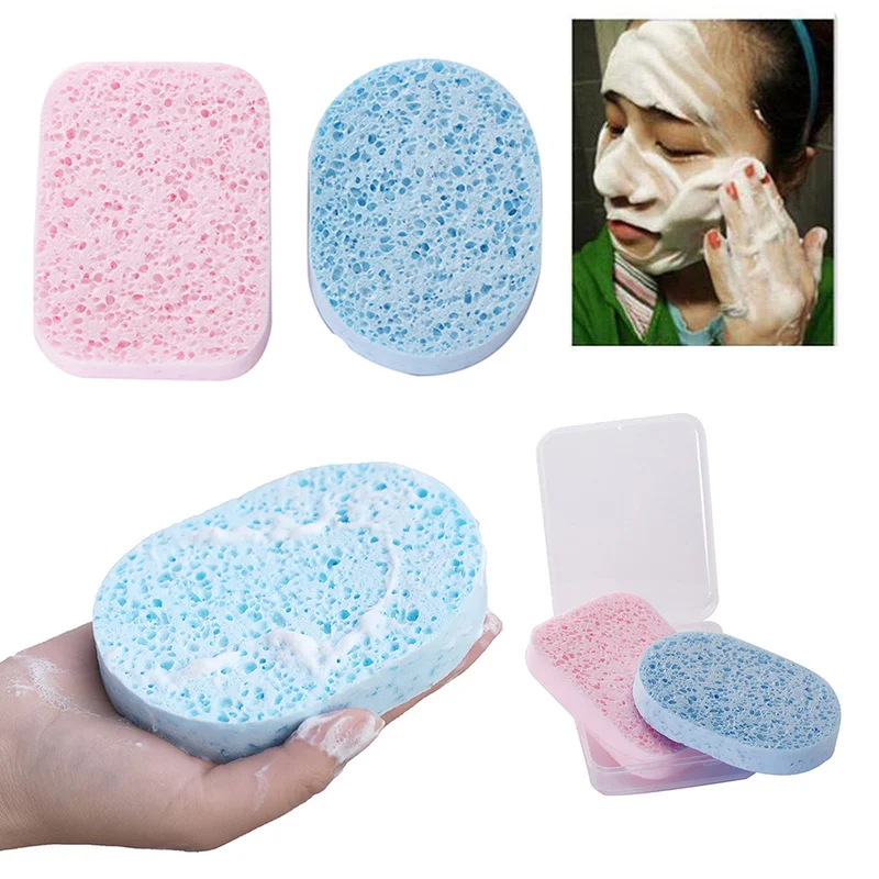 

2pcs Cleansing Face Puff Natural Plant Fibre Sponge Cosmetic Puff Facial Cleansing Massage Tool Wash Flutter Make Up Tool