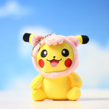New Pokemon Peluche Toy Stuffed Toys Dolls Keychain Pendants Pokemon Cartoon Stuffed Plush Pikachu Anime Plush Gifts for Kids