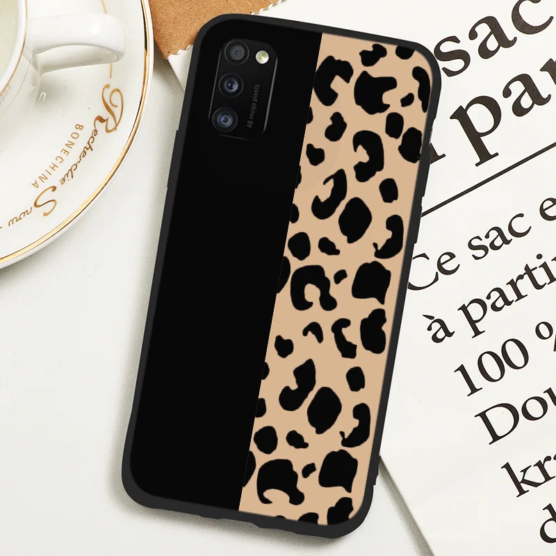 Leopard Phone Case For Samsung Galaxy A41 a41 Case Cute Cat Cover For Samsung A 41 a 41 Flame Butterfly Flower Phone Capa 6.1" kawaii samsung cases