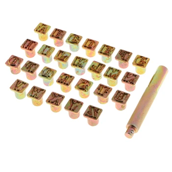 

26 Pcs Stamp Punches Alphabet Stamp Tools Set Leather Craft Printing Carving Tool Including Punch Handle Leather Stamp Kit