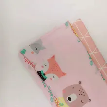 Розовая серия детский стиль животных хлопчатобумажный с рисунком ткань чистый хлопковый материал ткань для сшивание лоскутов по принципу "сделай сам"