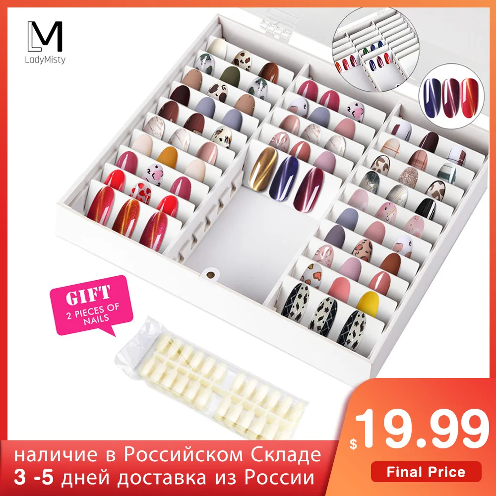 LadyMisty Fake Nail Tips Color Display Holder Nail Decoration Storage