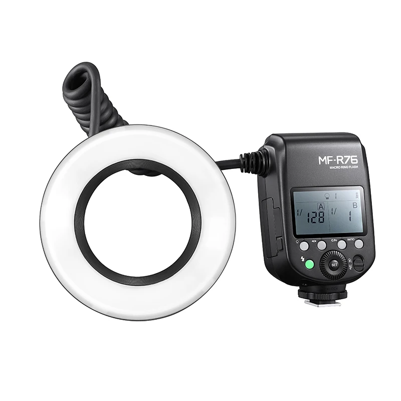 Godox MF-R76 RING76 매크로 LED 링 라이트, 매크로 스피드라이트 플래시 라이트, 캐논 니콘 카메라 DSLR 6D 7D 60D 70D 700D 650D 용