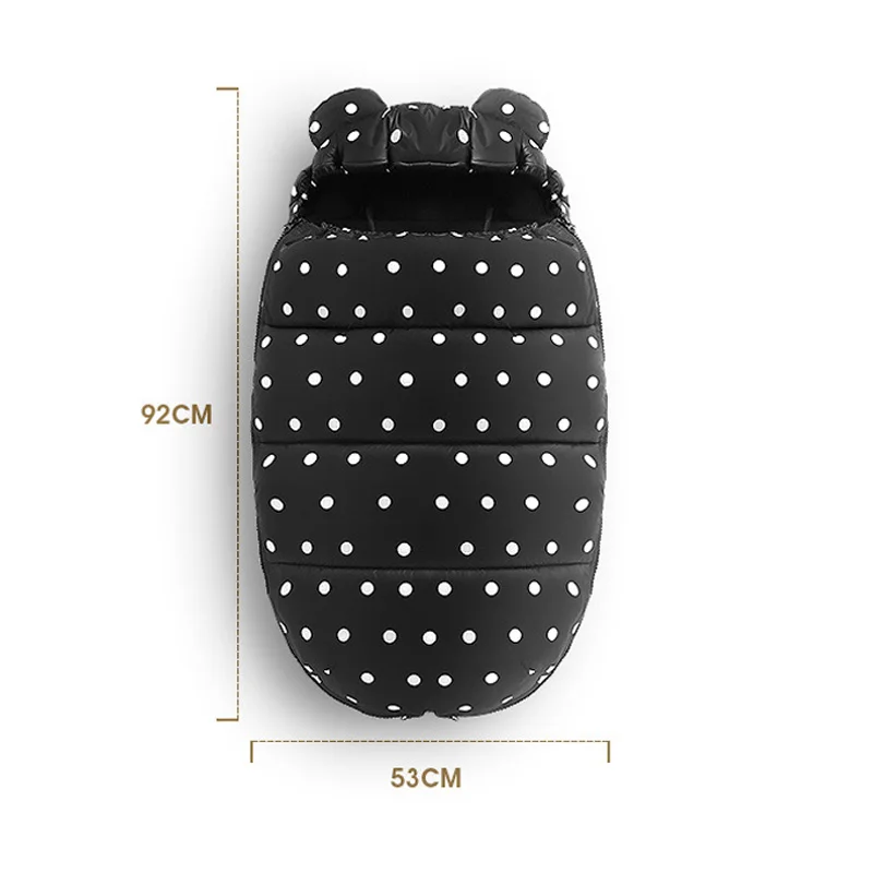 Black Dot Детская зимняя коляска, спальный мешок в горошек для новорожденных, спальный мешок для новорожденных, теплая муфта для детской коляски, спальный мешок для детей ясельного возраста - Цвет: Black Dot