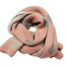 Вязаный кашемировый шарф для детей; сезон осень-зима; теплый шарф для мальчиков; детский трикотажный нагрудник в горошек; серия han для девочек; TXM002