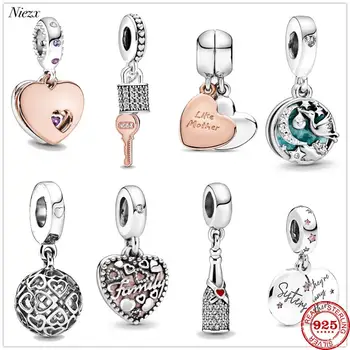 

2020 New Stork&Twinkling Stars mom sister Dangle charms beads fit original pandora charms silver 925 bracelet DIY women jewelry