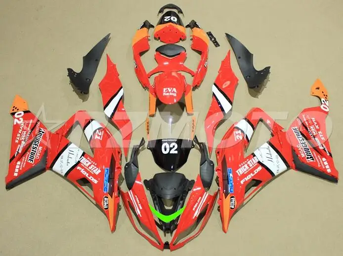ABS обтекатель комплект подходит для Kawasaki ZX6R 2013 обтекатели для мотоцикла ZX-6R ниндзя 636 599 кузов комплект красный 02
