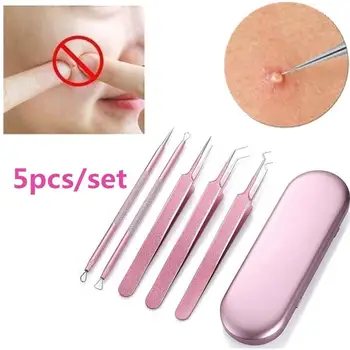 

Blackhead Remover Tool Kit Professional Curved Blackhead Tweezers Stainless Steel Pimple Extractor Set for Comedone