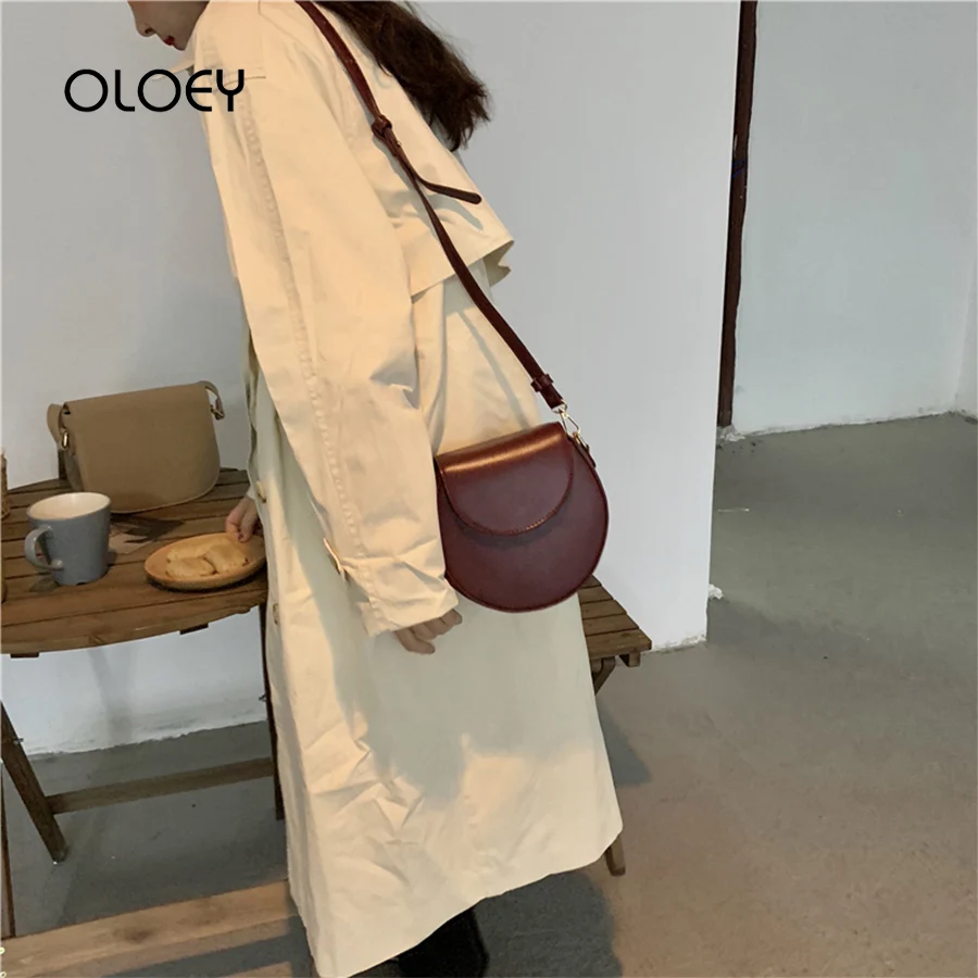 

Casual fashion Round Shoulder Bag Crossbody Bags For Women 2019 PU Leather messenger Bag Lady Handbags Small round bag Mini Tote