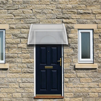 

100 x 80 Household Application Door & Window Rain Cover Eaves Canopy Mini Domestic Eaves Canopy Brown Board & White Holder
