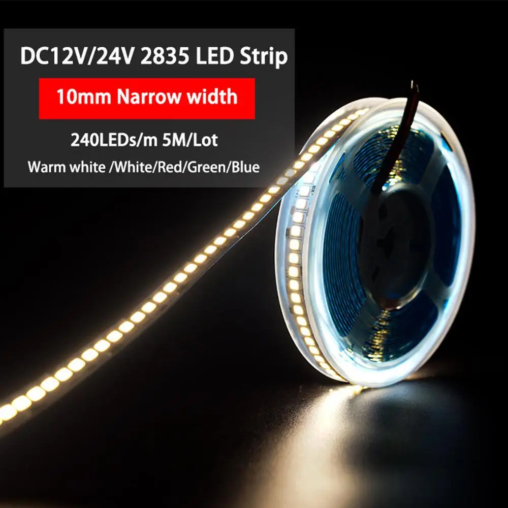 Гибкая светодиодная лента 2835 240 светодиодов/м 1200SMD 12 В 24 белая теплая синяя
