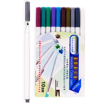 

10 colors/set Paint Marker Pen Waterproof Permanent Water Oil Based Markers Color On Rocks Metal Wood Glass DIY Album EM