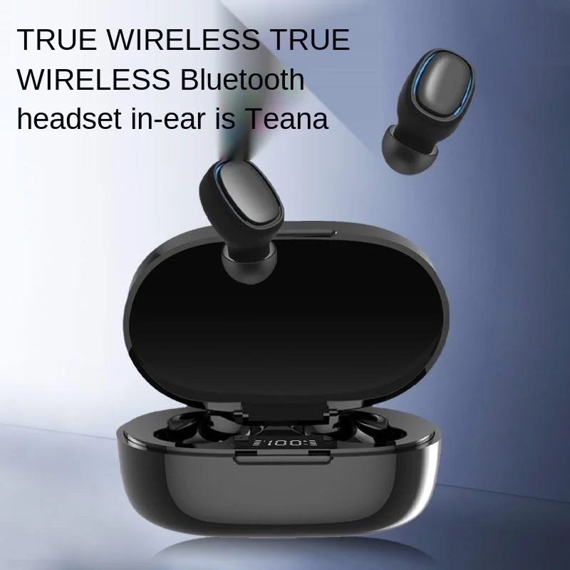 Free shipping Bluetooth earphone Portable charging box Digital display waterproof Sweat proof Intelligent noise reduction