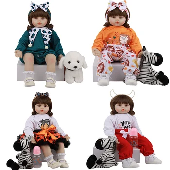

JINGXIN PRINSES 60cm Baby Bebe Doll Reborn Simulation Baby Dolls Soft Silicone Reborn Toddler Baby Toys For Girls Child Gift