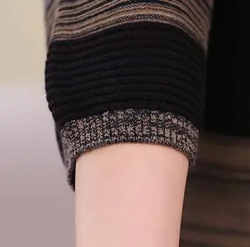 Новинка feminino blusa tricot Весна среднего возраста Женский вязаный свитер женский длинный рукав размера плюс пуловер пальто S435
