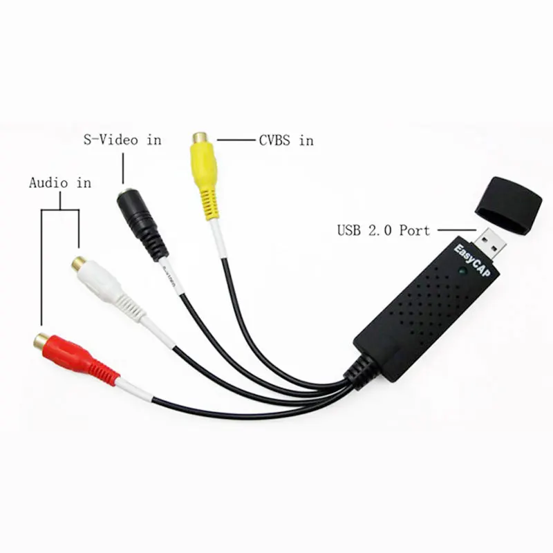 USB EasyCAP 2,0 Видео Аудио конвертер VHS в DVD CVBS S-VIDEO адаптер захвата
