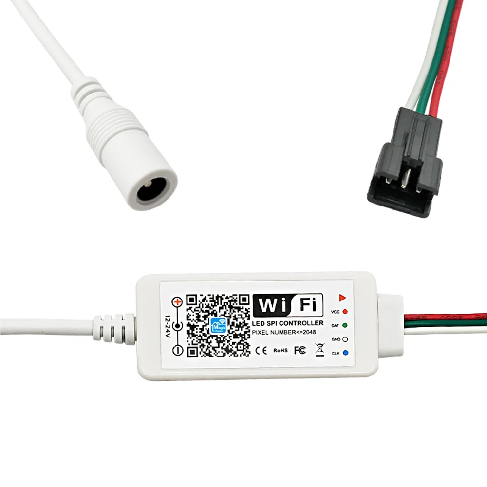 DC5V 12-24V волшебный домашний SPI светодиодный контроллер адресуемый 2048 пикселей WiFi контроллер для WS2811 SK6812 WS2812B Светодиодные полосы света