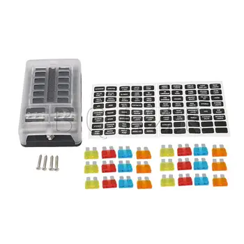

BQLZR Standard Circuit12-way Car Automotive Screw Fuse Box Holder w/ Indicator