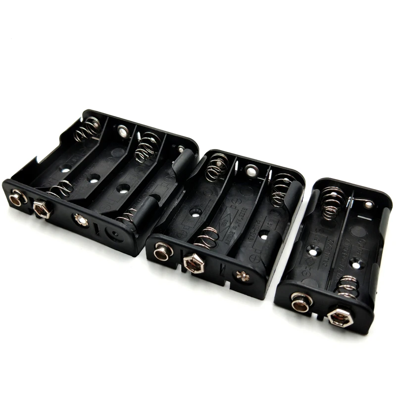 

10pcs/lot Plastic 2x 3x 4x 1.5V AA Battery Holder Storage Box 2 3 4 Slots AA Batteries Case Shell with 9V Connector